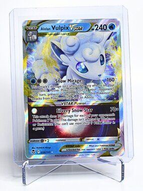 Pokemon TCG Alolan Vulpix VSTAR Silver Tempest Holo Ice Type Pokemon NM